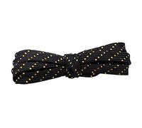 Chlikeyi Lacet plat en polyester à fil sergé simple, Or noir, 90 cm