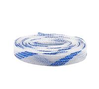 Chlikeyi Lacets plats en sergé métallique bicolore, Blanc bleu, 150 cm