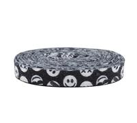 Chlikeyi Lacets Plats Polyester Coton Imprimé Double Face Noir et Blanc Smiley Face Lacets
