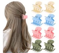 CHLINS Lot de 8 petites pinces à cheveux mates de 4,5 cm, pour femmes et filles, antidérapantes et solides, pour cheveux fins et fins, accessoires pour cheveux mi-chignon