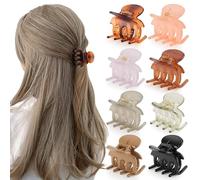 CHLINS Lot de 8 petites pinces à cheveux mates de 4,5 cm, pour femmes et filles, antidérapantes et solides, pour cheveux fins et fins, accessoires pour cheveux mi-chignon