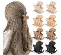 CHLINS Lot de 8 petites pinces à cheveux mates de 4,5 cm, pour femmes et filles, antidérapantes et solides, pour cheveux fins et fins, accessoires pour cheveux mi-chignon