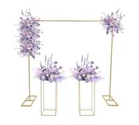 chlisuky Arche de ballons 2 m avec 2 supports de fleurs, arche de raisin | Lot de 2 piliers de 80 cm, grand socle de 50 x 23 cm, charge maximale de 8 kg, coins arrondis, pour couple de mariés et fêtes