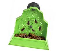 chlisuky Gamelle pour reptiles en ABS - Accessoire pour terrarium gecko | Mangeoire pour insectes 16 cm avec 2 ventouses, montage mural, lézards, grenouilles, oiseaux, réservoir de forêt tropicale