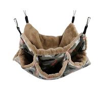 chlius Hamster Hamac, Lit Hamac Mezzanine Trois Couches pour Petit Compagnie, Sac Couchage Suspendu Chaud en Peluche AccessoireCage pour Hamster/Furet/Écureuils/Chinchillas