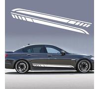 CHLMZO Autocollants Jupe Latérale de Voiture pour Au-di A4L A6L, Autocollants de Bandes Sportives pour Carrosserie, Décalcomanies Décoration pour Portières,White