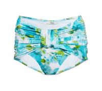 Chloé - Bas de bikini mi-haut drapé à imprimé floral Aqua - Femme - Maillots de bain - Bleu - Taille: 38 FR