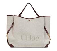 CHLOÉ sac porté épaule en coton femme beige - UNI