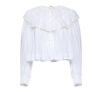 Chloé - Cropped Ruffle Top - Femme - Blouses et Chemises - Blanc - Taille: 36 FR