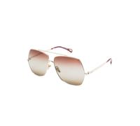 Chloé Femme CH0278S 001 Lunettes de soleil Métal Or Marron Carré