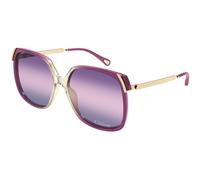 Chloé Femme CH0286S 006 Lunettes de soleil Acétate Bordeaux Violet Carré