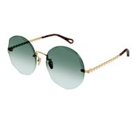 Chloé Femme CH0254S 003 Lunettes de soleil Métal Or Vert Ronde