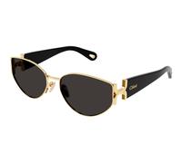 Chloé Femme Chloé CH0260S 001 Lunettes de soleil Métal Or Gris Ronde