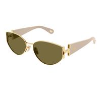 Chloé Femme Chloé CH0260S 003 Lunettes de soleil Métal Or Vert Ronde