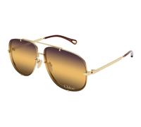 Chloé Femme Chloé CH0348S 004 Lunettes de soleil Métal Or Pilote Nuancé