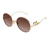 Chloé Femme Chloé CH0372S 001 Lunettes de soleil Métal Or Marron Ronde