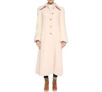 Chloé Femmes Rose Peau de Mouton Shearling Long Manteau Veste Parka 34