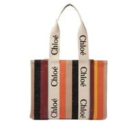 Chloé - Linen Tote Bag - Femme - Sacs - Multicolore - Taille: ONE Size