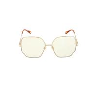 Chloé - Lunettes de soleil carrées en métal - Femme - Accessoires - Jaune - Taille: ONE Size