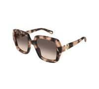 Chloé - Lunettes de soleil carrées - Femme - Accessoires - Brun - Taille: 52 MM