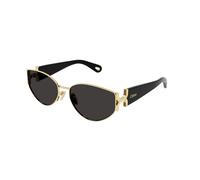 Chloé Femme Chloé CH0260S 001 Lunettes de soleil Métal Or Gris Ronde