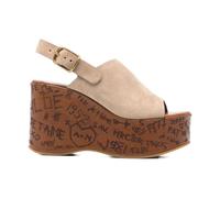 Chloé - Maxime Wedge Sandal - Femme - Chaussures - Beige - Taille: 41 EU