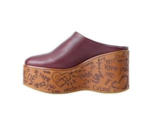 Chloé - Mules compensées Maxime - Femme - Chaussures - Rouge - Taille: 39 EU