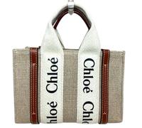 Chloé Pre-owned, Femme, Pre-owned, Beige, Taille: ONE Size Sac fourre-tout Woody en toile Pre-owned
