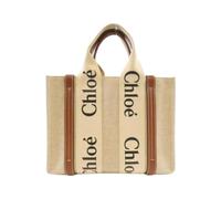 Chloé Pre-owned - Pre-owned Woody Cotton Small Tote Bag - Femme - Pre-owned - Beige - Taille: ONE Size