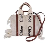 Chloé Pre-owned - Sac cabas Pre-owned Small Woody à franges en maille - Femme - Pre-owned - Blanc - Taille: ONE Size