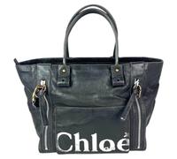 Chloé Pre-owned - Sac cabas pré-possédé Chloé Eclipse orné de logo en cuir noir - Femme - Pre-owned - Noir - Taille: ONE Size