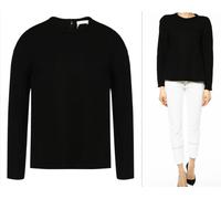 Chloé Pull Femme Iconique Col Rond En Laine Lavée Jersey Zip Pull Sweater 34