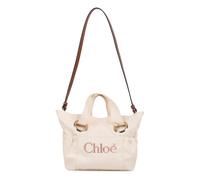 Chloé - Sac cabas en coton avec logo - Femme - Sacs - Blanc - Taille: ONE Size