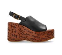 Chloé - Sandales compensées Maxime - Femme - Chaussures - Noir - Taille: 37 EU