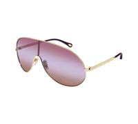Chloé - Shield Lunettes de soleil - Femme - Accessoires - Jaune - Taille: ONE Size