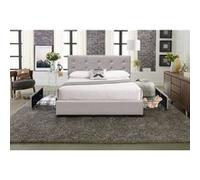 chloe Solide et Confortable Lit 140x190 avec Sommier avec 4 tiroirs+Tete de lit Couleur GRIS Gris G