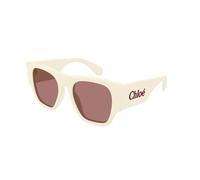 Chloé, unisex, Accessoires, Beige, Taille: 53 MM Lunettes de Soleil Modèle Ch0233S Ivoire Rouge