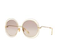 Chloé Unisex Sunglass CH0045S - Couleur du Monture: Or brillant, Couleur de Lentille: Brun