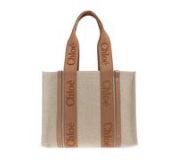 Chloé - Woody Medium Shopper Bag - Femme - Sacs - Beige - Taille: ONE Size