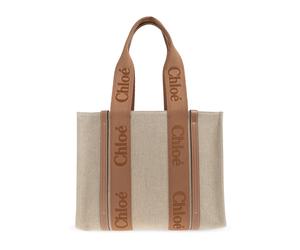 Chloé - Woody Medium Shopper Bag - Femme - Sacs - Beige - Taille: ONE Size