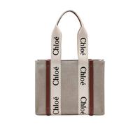 Chloé - Woody Medium Tote Bag - Femme - Sacs - Beige - Taille: ONE Size