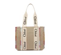 Chloé - Woody Medium Tote Bag - Femme - Sacs - Beige - Taille: ONE Size