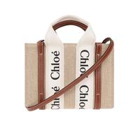 Chloé - Sac en lin blanc avec bandoulière réglable - Femme - Sacs - Blanc - Taille: ONE Size