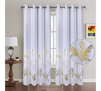 Chlophy Lot de 2 rideaux occultants à œillets avec doublure en feuille d'or pour chambre à coucher, salon, chambre d'enfant, garçons et filles - 168 x 228 cm