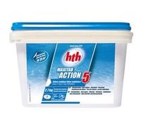 HTH Chlore MAXITAB ACTION 5 – 5 galets 135 g – 2,7 kg – Lent stabilisé multifonction