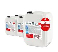 Bayzid® Chlore Liquide 48° - Désinfectant Rapide pour Piscine - Bidon 4 x 12,5 kg (50 kg) - 13-15% de Chlore Actif - Clarifiant Eau Cristalline - Idéal Spa, Jacuzzi, Pataugeoire