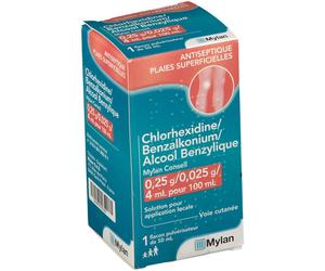 CHLORHEXIDINE/BENZALKONI/ALC.BENZYLIQ VIATRIS CONSEIL 0,25G/0,025G/4ML SPRAY Solution(S) 50 ml
