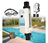 Chlorinateur d'eau salée pour piscines - Machine de nettoyage automatique de chlore de piscine avec détection de niveau d'eau, capacité de 8 g/h à 20 g/h et lunettes incluses
