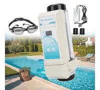 Chlorinateur d'eau salée pour piscines - Machine de nettoyage automatique de chlore de piscine avec détection de niveau d'eau, capacité de 8 g/h à 20 g/h et lunettes incluses