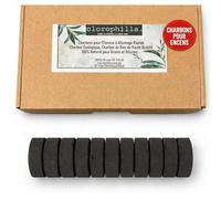 Chlorophilla Charbon pour encens [allumage Rapide] - 100 Charbons pour encens écologique, Charbon végétal de Haute qualité, 100% Naturel pour Grains et résines